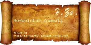 Hofmeister Zsanett névjegykártya